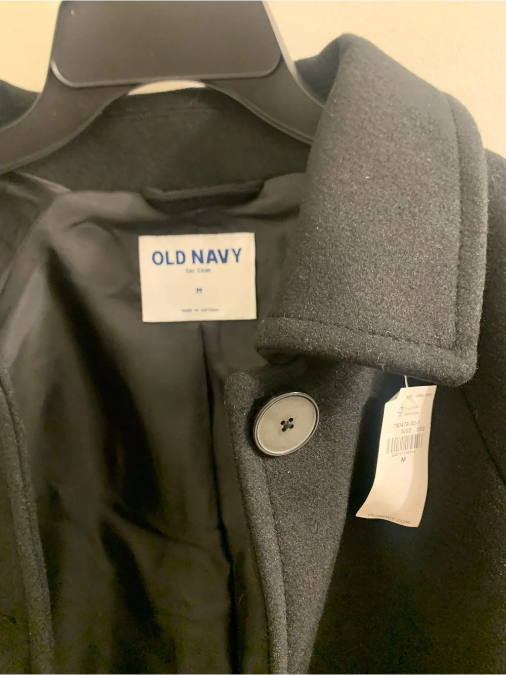 Old Navy Black Single-Breasted Pea Coat - Picture 2 of 5
